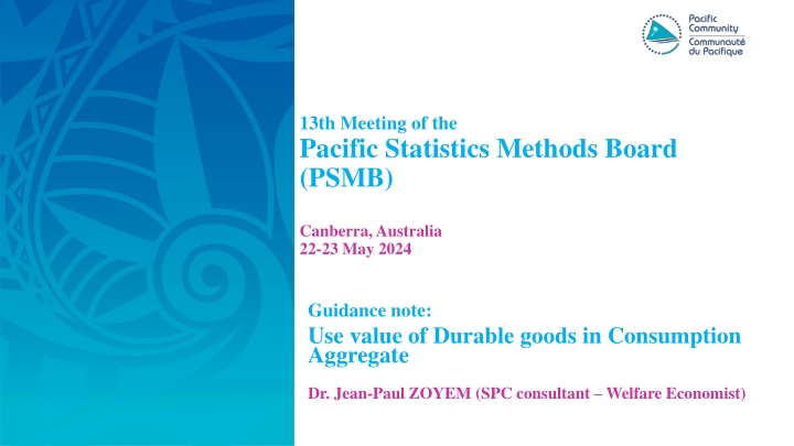 13th meeting of the pacific statistics methods n.w