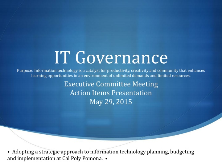 it governance purpose information technology n.w