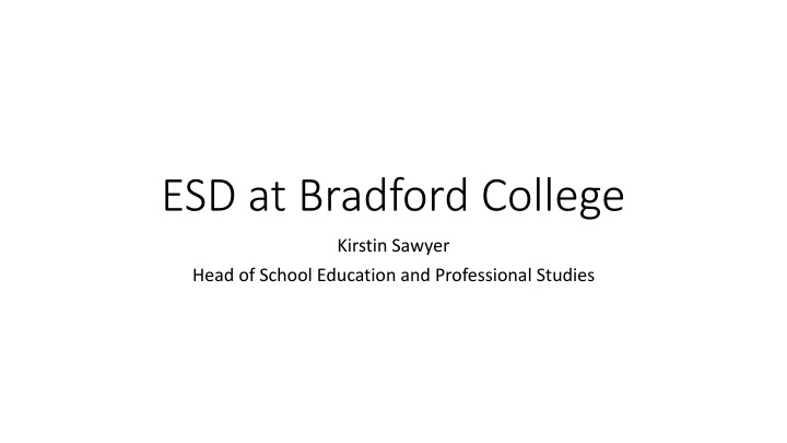 esd at bradford college n.w