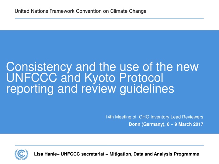 consistency and the use of the new unfccc n.w