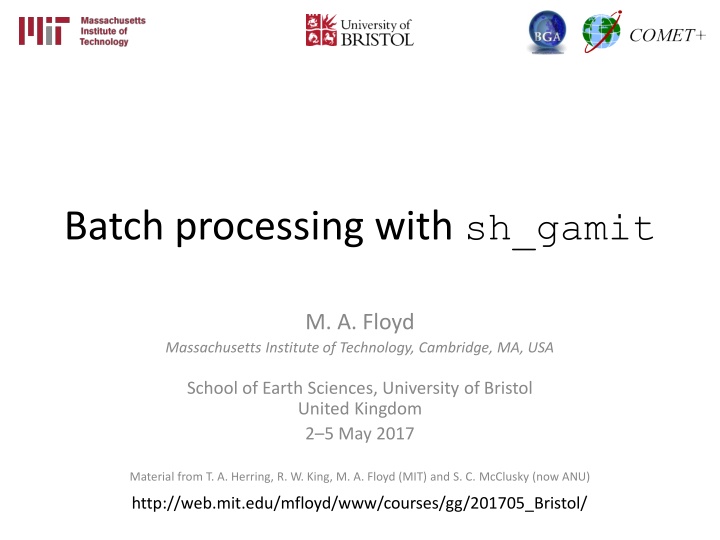 batch processing with sh gamit n.w