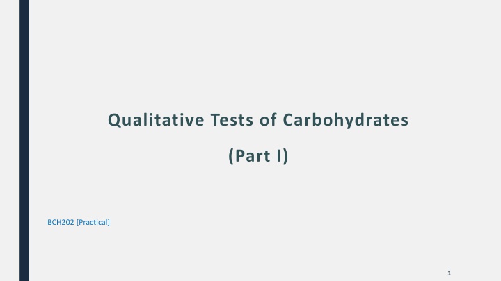 qualitative tests of carbohydrates n.w