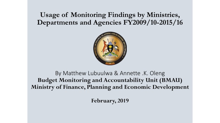 usage of monitoring findings by ministries n.w