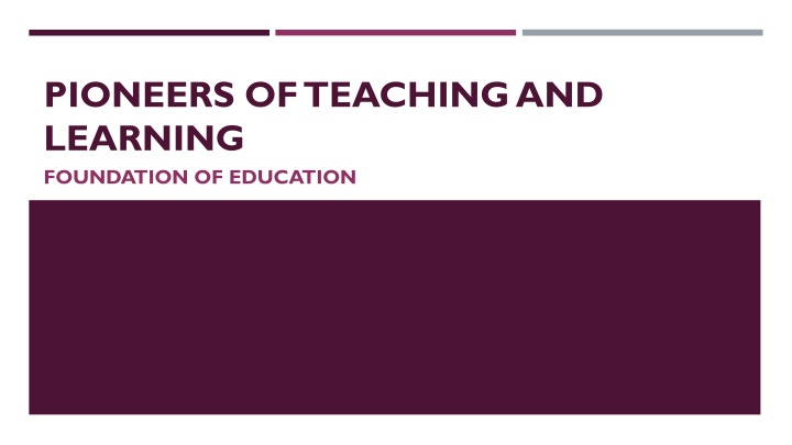 pioneers of teaching and learning foundation n.w