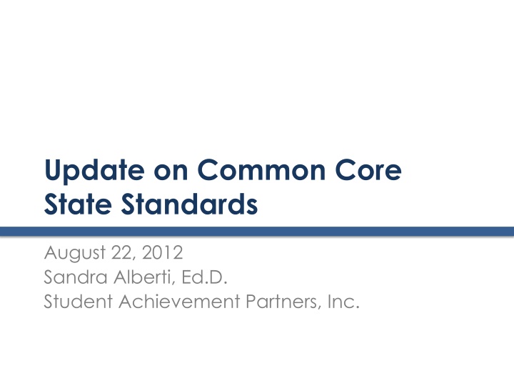 update on common core state standards n.w