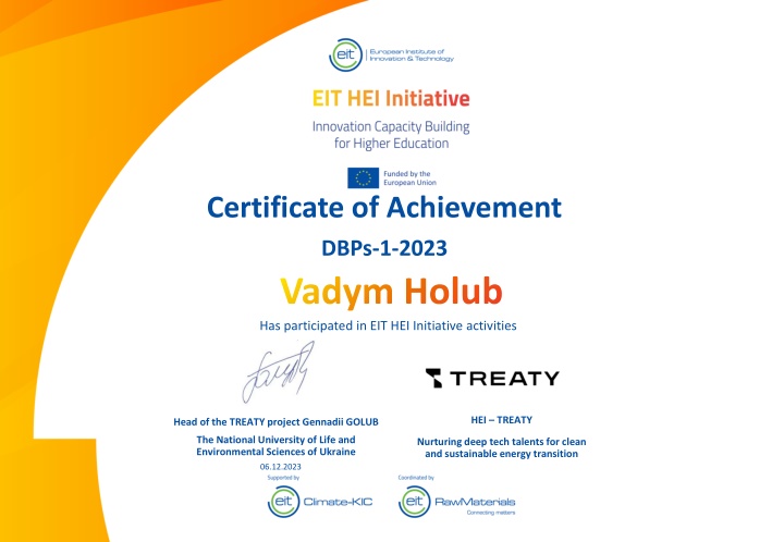certificate of achievement n.w