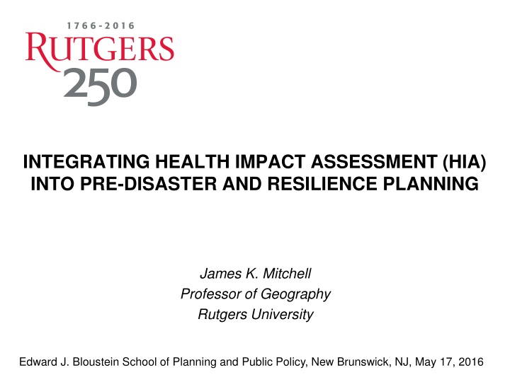 integrating health impact assessment hia into n.w