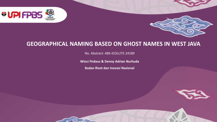 geographical naming based on ghost names in west n.w
