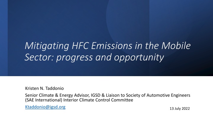 mitigating hfc emissions in the mobile sector n.w