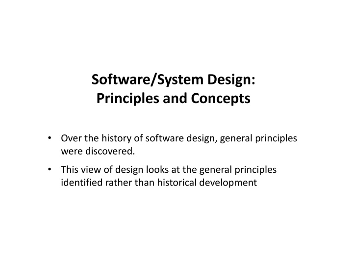 software system design principles and concepts n.w