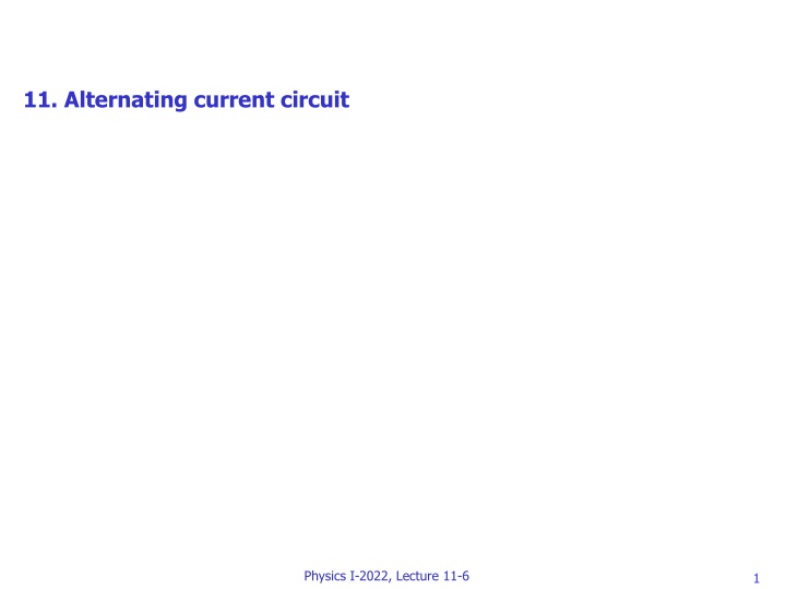 11 alternating current circuit n.w