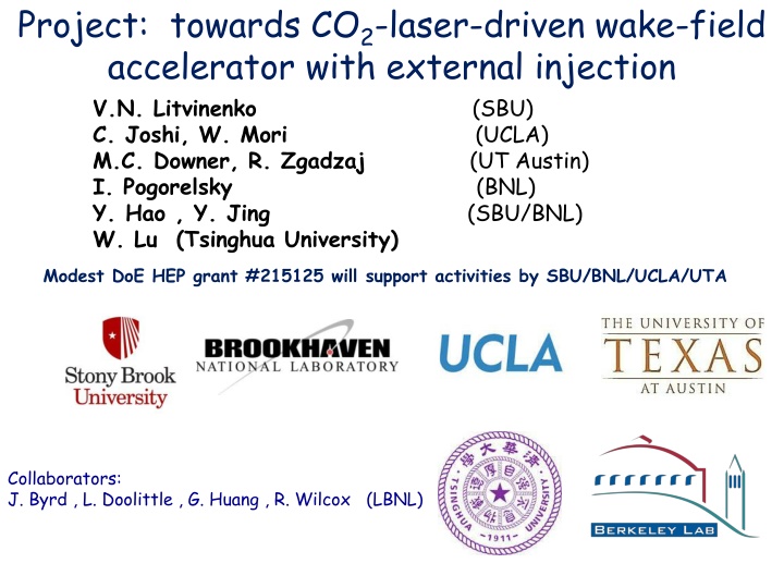 project towards co 2 laser driven wake field n.w