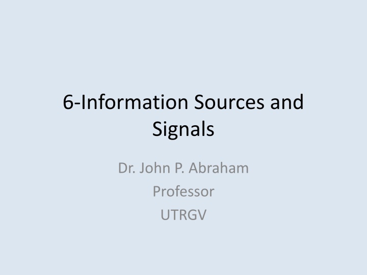 6 information sources and signals n.w