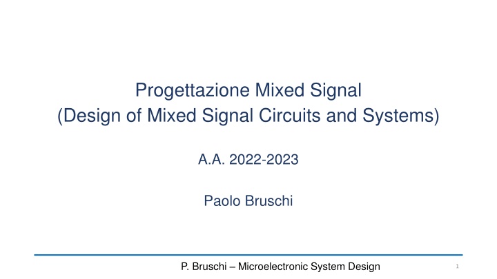 progettazione mixed signal design of mixed signal n.w
