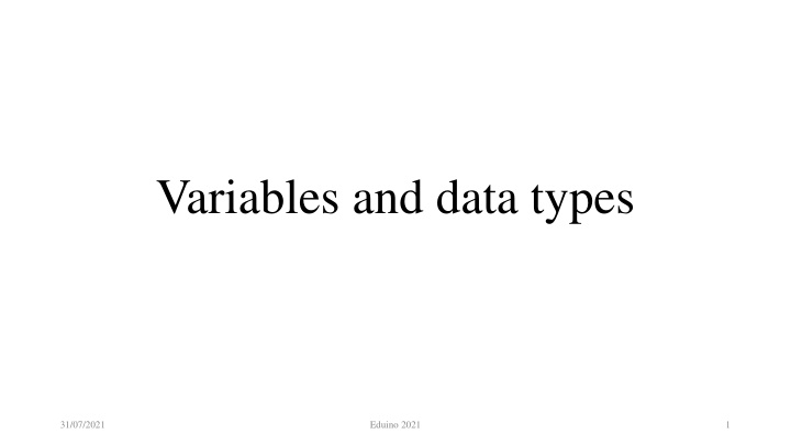 variables and data types n.w