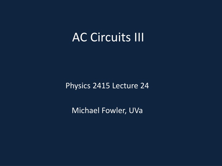 ac circuits iii n.w