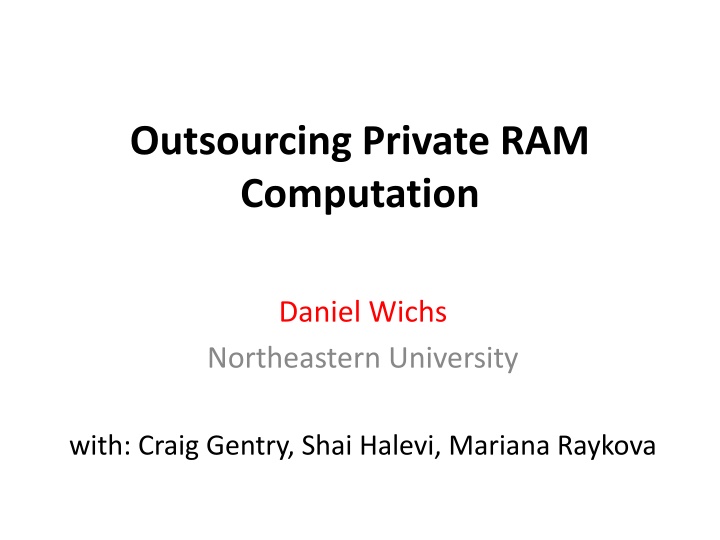 outsourcing private ram computation n.w