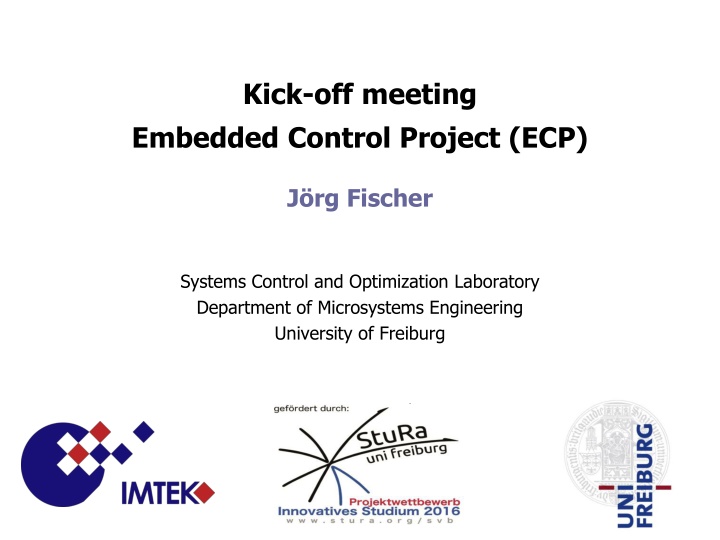 Kick-off Meeting for Embedded Control Project
