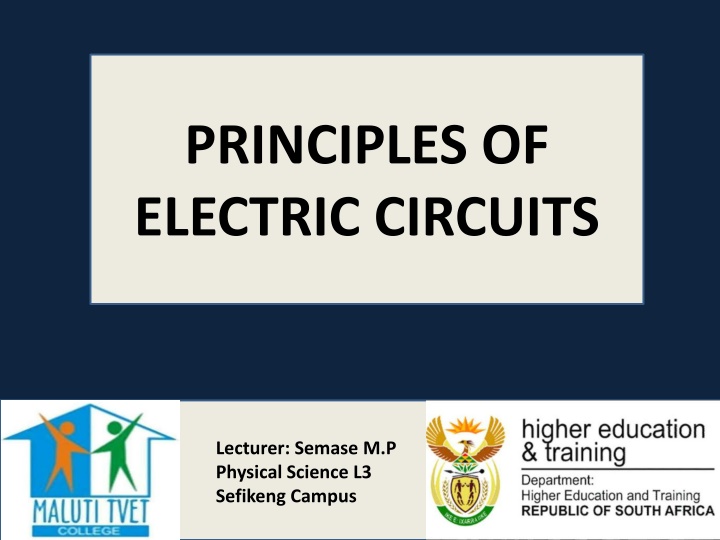 principles of electric circuits n.w