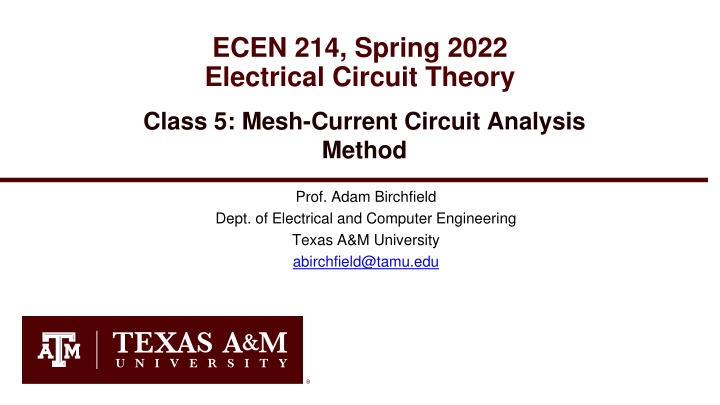 Mesh-Current Circuit Analysis Method