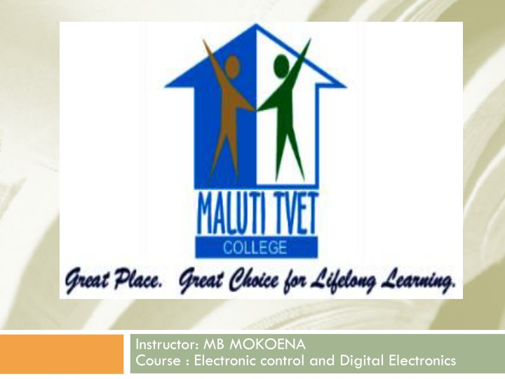instructor mb mokoena course electronic control n.w