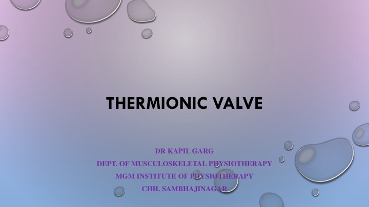 thermionic valve n.w