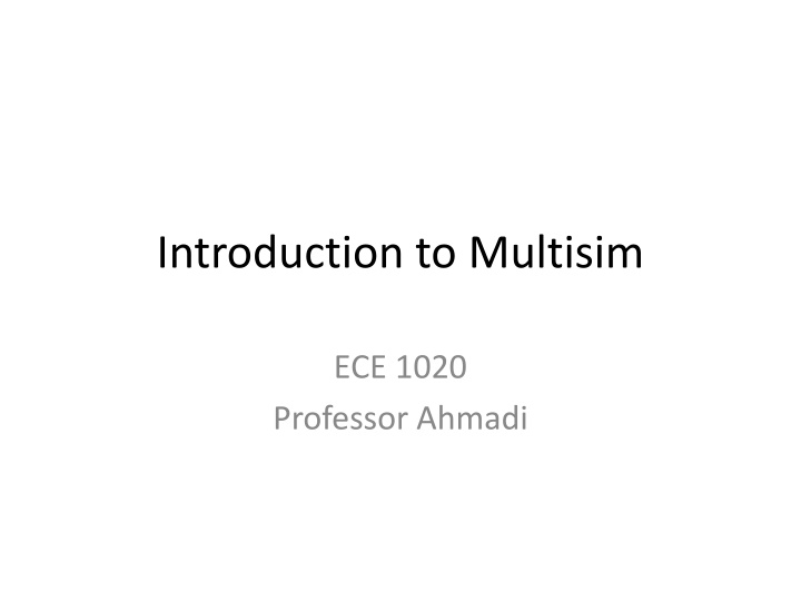 introduction to multisim n.w