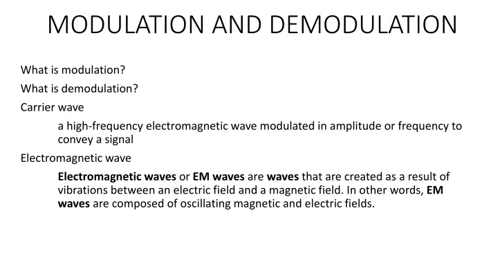 modulation and demodulation n.w