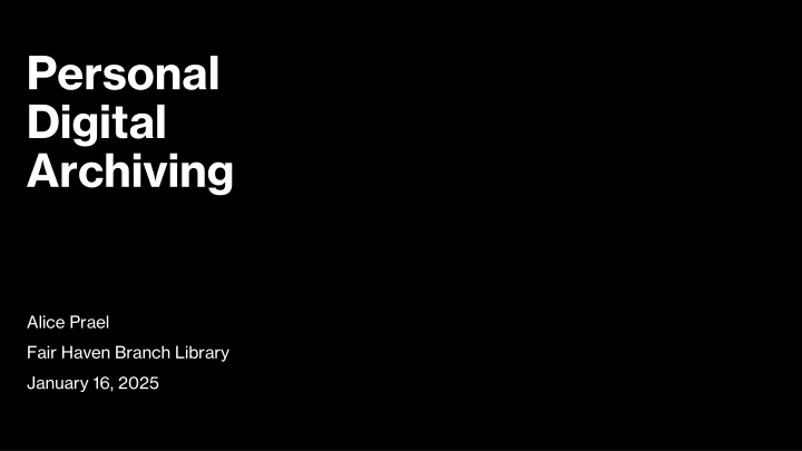 personal digital archiving n.w