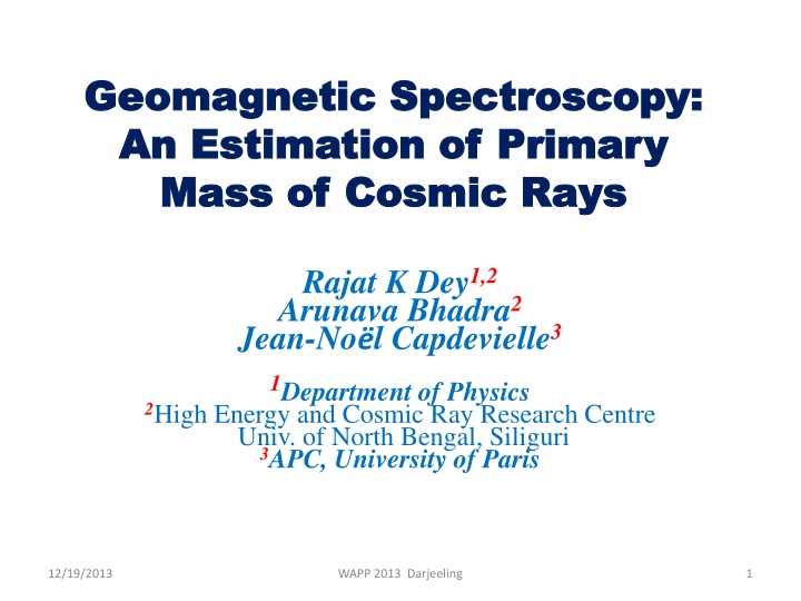 geomagnetic spectroscopy geomagnetic spectroscopy n.w