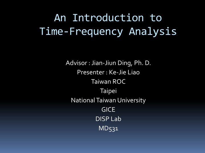 an introduction to time frequency analysis n.w