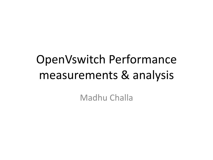 openvswitch performance measurements analysis n.w