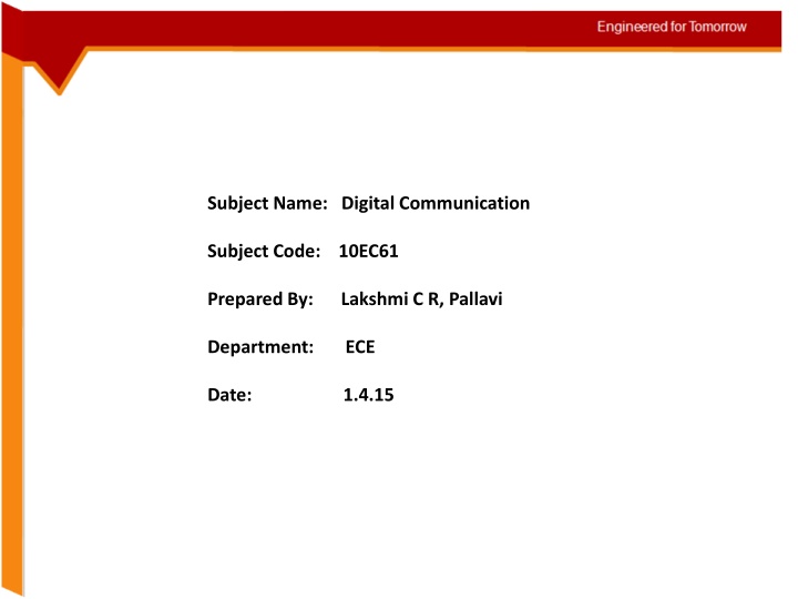 subject name digital communication subject code n.w