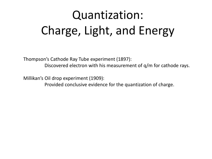 quantization charge light and energy n.w