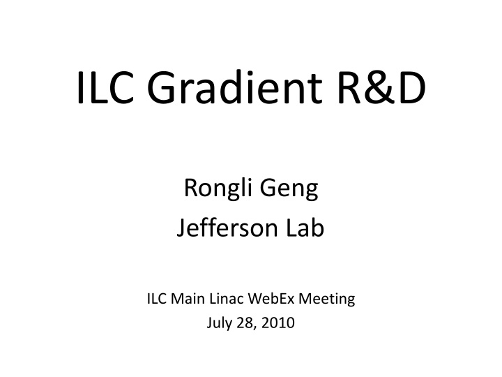 ilc gradient r d n.w