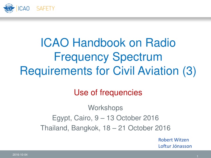 icao handbook on radio frequency spectrum n.w