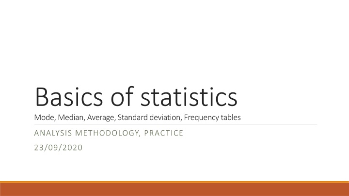 basics of statistics mode median average standard n.w