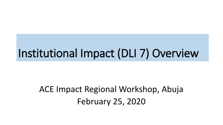 institutional impact dli 7 overview institutional n.w