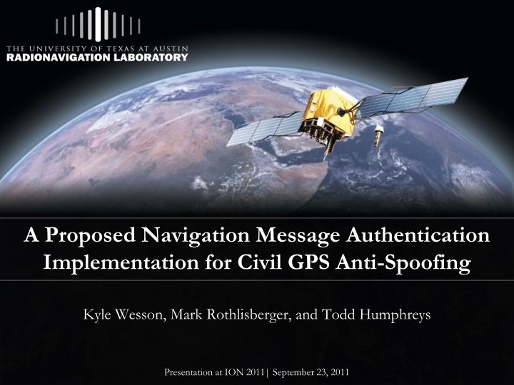 a proposed navigation message authentication n.w