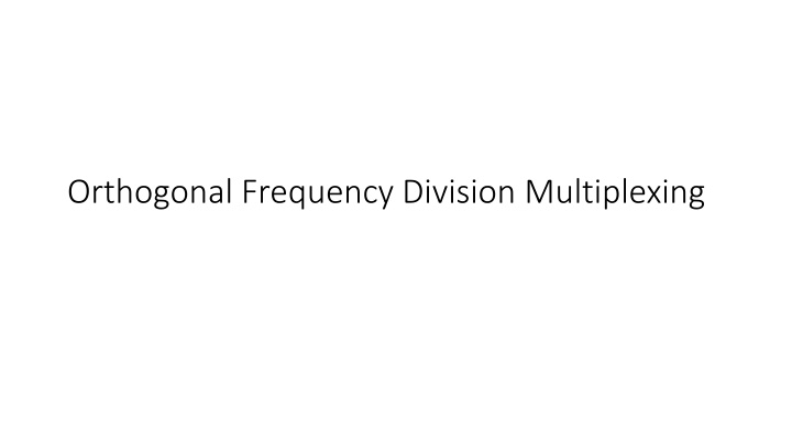 orthogonal frequency division multiplexing n.w