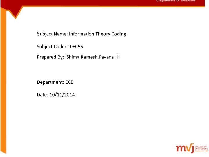 subject name information theory coding subject n.w