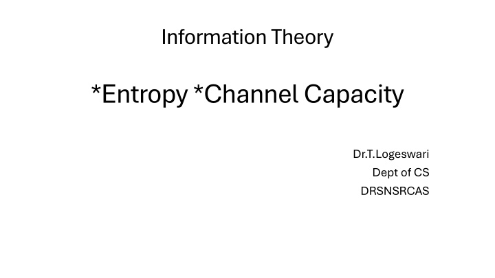 information theory n.w