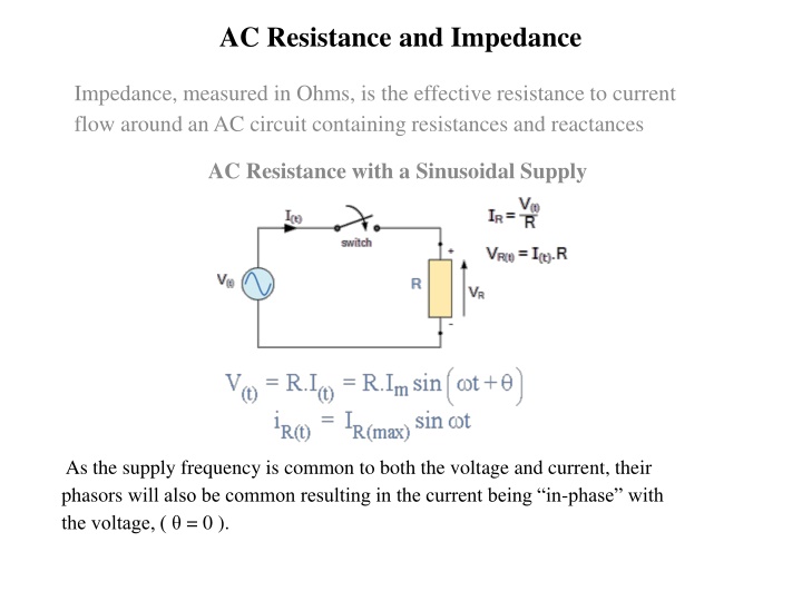ac resistance and impedance n.w