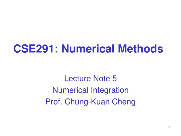cse291 numerical methods n.w