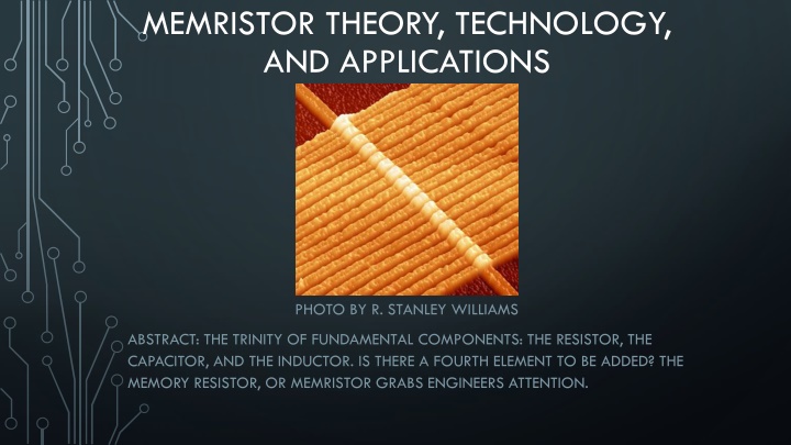 memristor theory technology and applications n.w