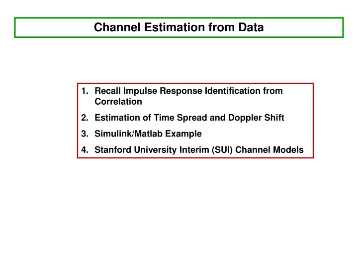 channel estimation from data n.w