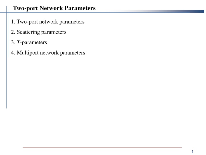 two port network parameters n.w