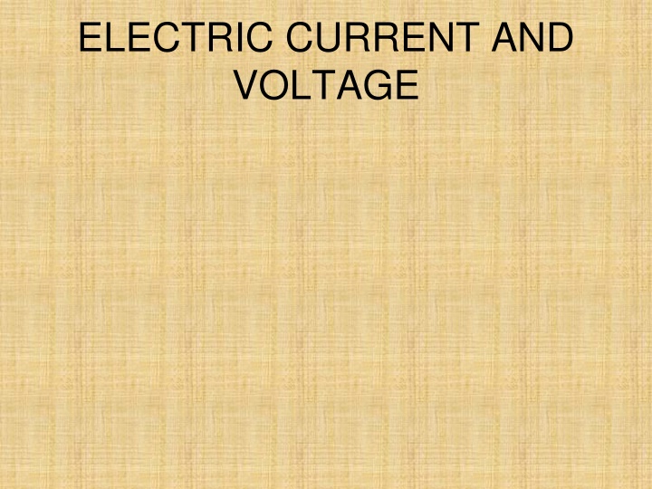 electric current and voltage n.w
