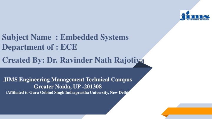 subject name embedded systems department n.w