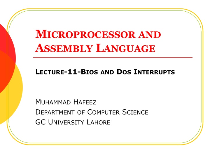 m icroprocessor and a ssembly l anguage n.w
